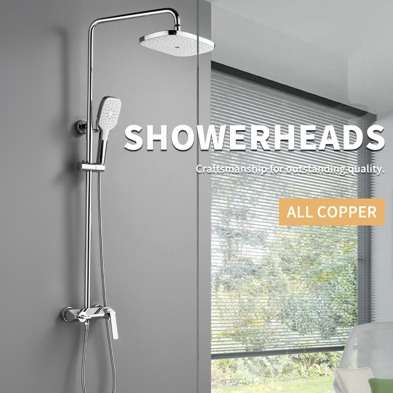 Shower set copper surface mounted simple bathroom single shower