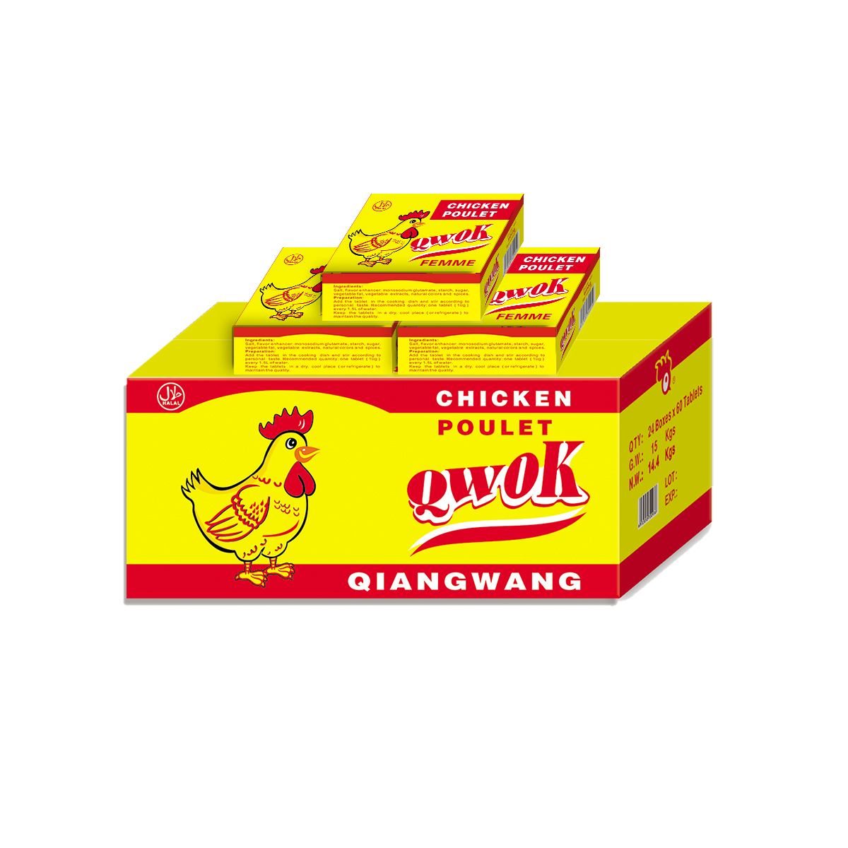 HALAL10g chicken flavour bouillon cube for healthy home cooking with low price