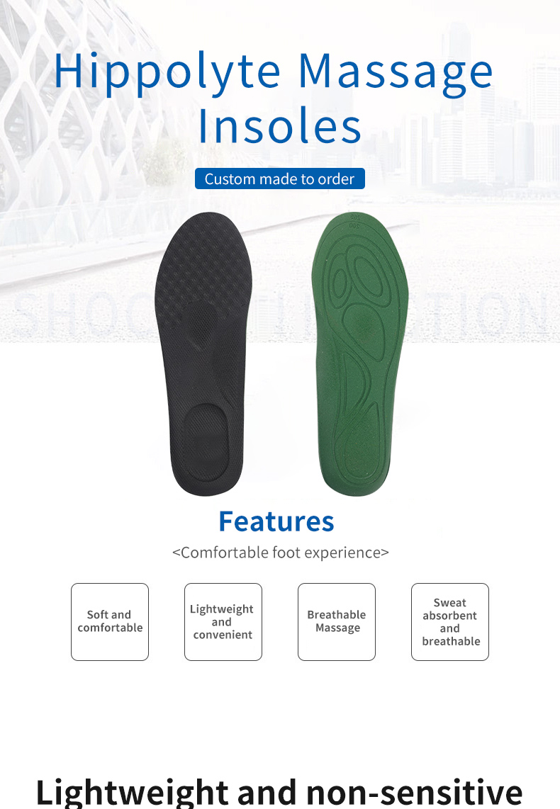 Hippoly absorbent and breathable massage insoles support customization support email contact