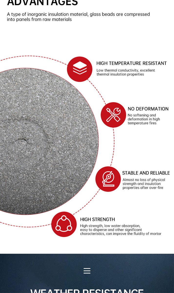 Expansion vitrified microbeads inorganic insulation board insulation material deposit sales of customized products