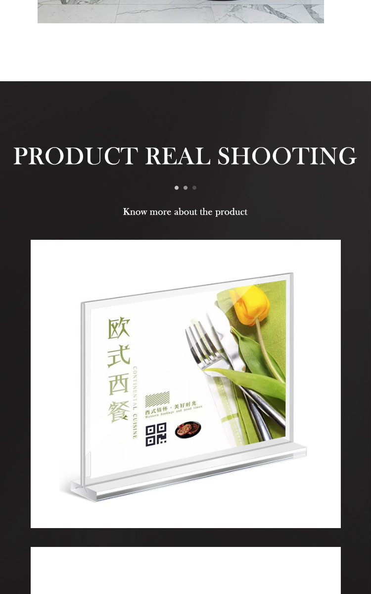 Senchun Acrylic standup sign Display signage restaurant standup sign Customized products