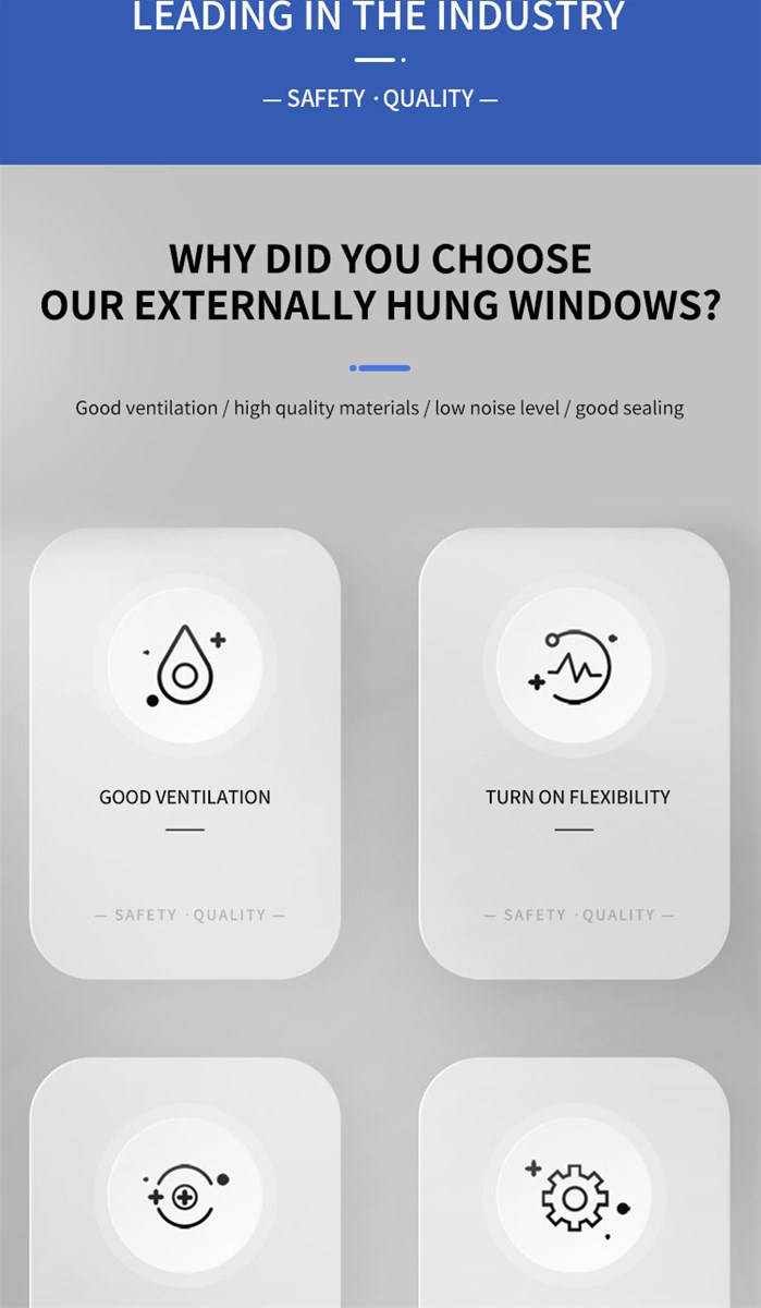 Jingcheng 50 Series Exterior Hung Windows Exterior Hung Windows Customized Products