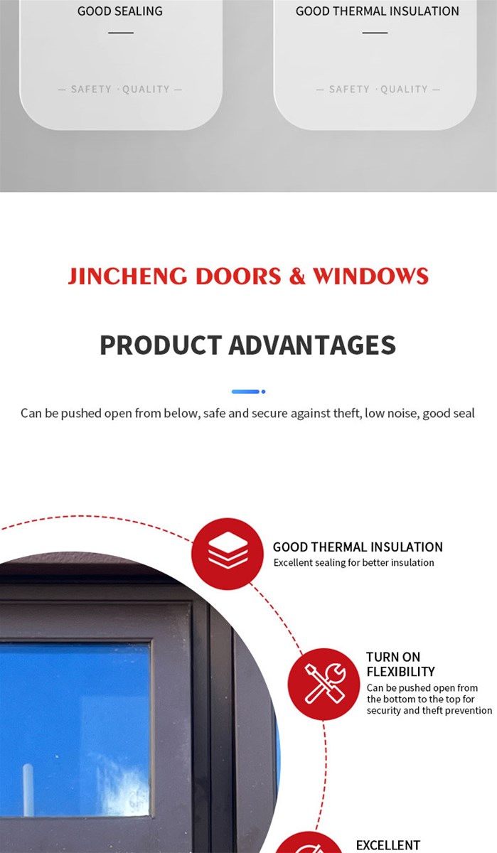 Jingcheng 50 Series Exterior Hung Windows Exterior Hung Windows Customized Products