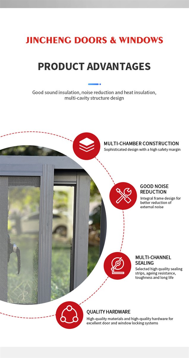 Jingcheng 80A series pushpull window the unit price includes window screen customized products