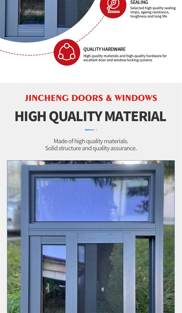 Jingcheng 90 series sliding windows this unit price includes the screen fan custom products