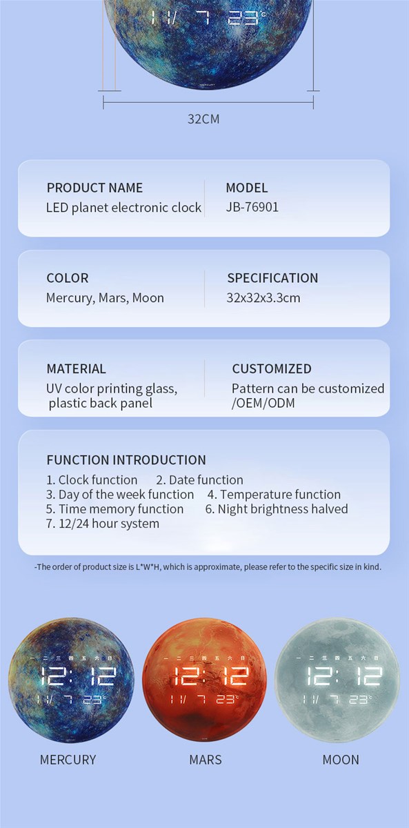 LED planet electronic clockPlease contact me