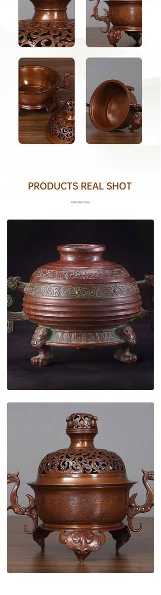 handmade copper incense burner home decoration with traditional handicraft Mottled Copper