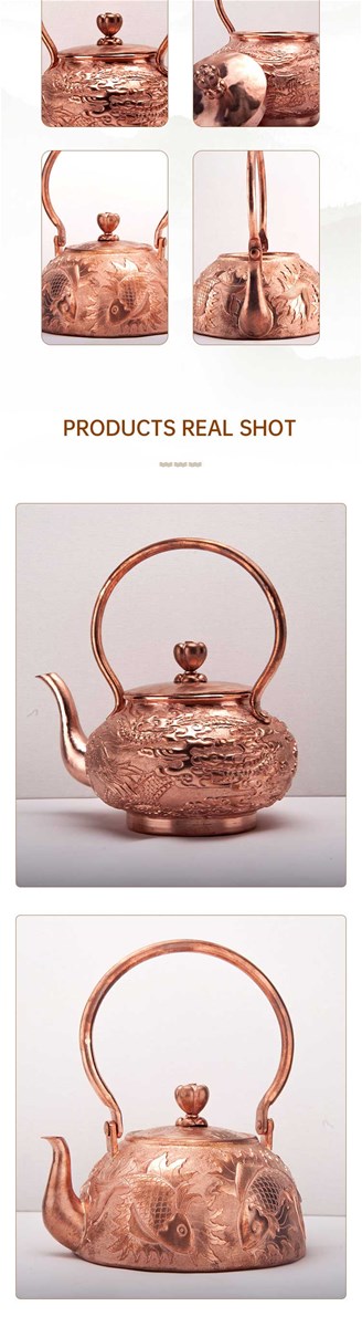 the exquisite copper pot is totally carved by hand handmade teapot