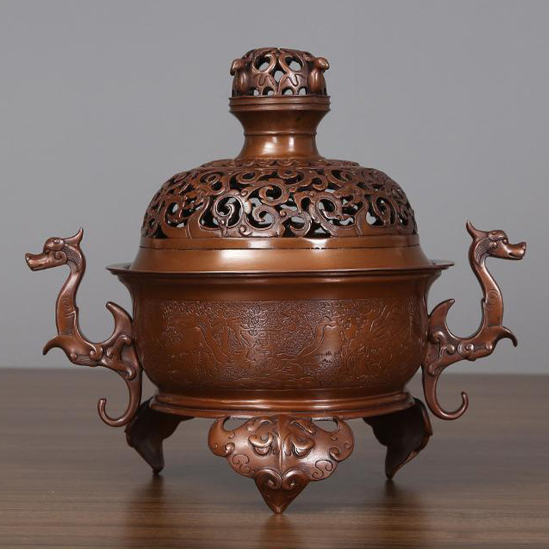 handmade copper incense burner home decoration with traditional handicraft Mottled Copper