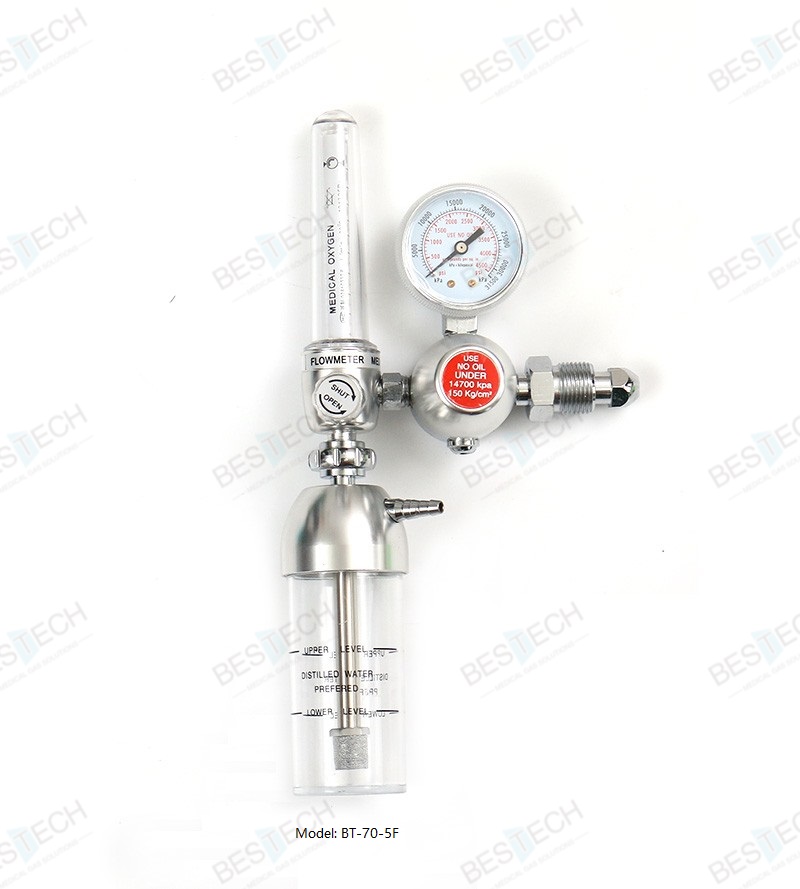 BT70 Sereis Oxygen flow meter with humidifier