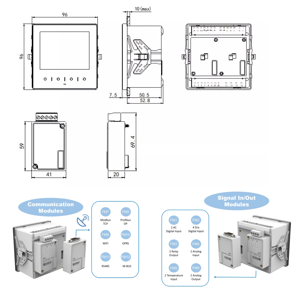 02s High Accuracy All Parameter Measuring 3 Phase Meter Power Quality Analyzer