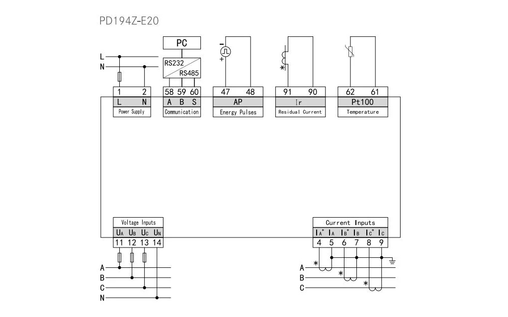 DIN Rail Mounted 3 Phase Digital AC Intelligent RS485 Communication Electricity Data Logger Multifunction Energy Meter