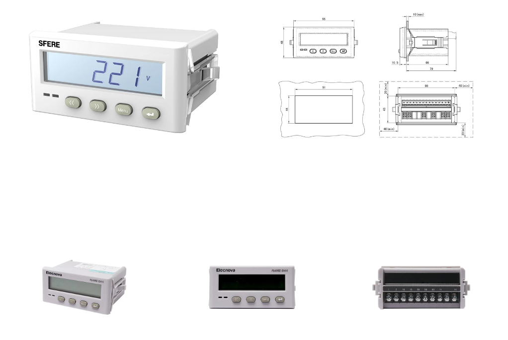 Solar Energy System Multifunctional High Accuracy DC VoltCurrent Energy Meter