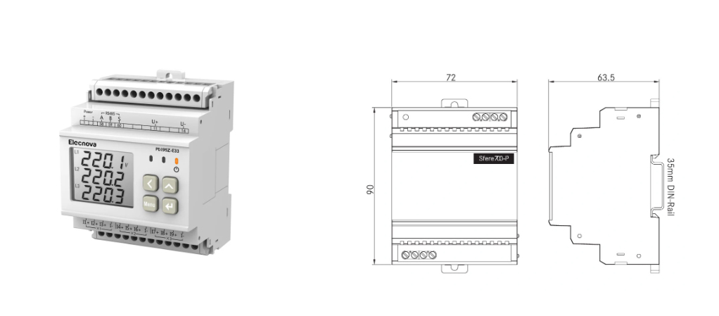 DC Rtm 16 Multi Channel Digital Data Logger DC DIN Rail Mounted Energy Meter 16 Multi Channel China Energy