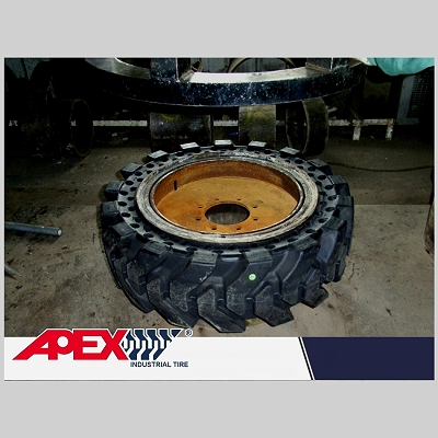 APEX Solid Wheel Loader Tires for Wheel Loaders Skid Steer Telehandlers Forklifts Aerial Lifts