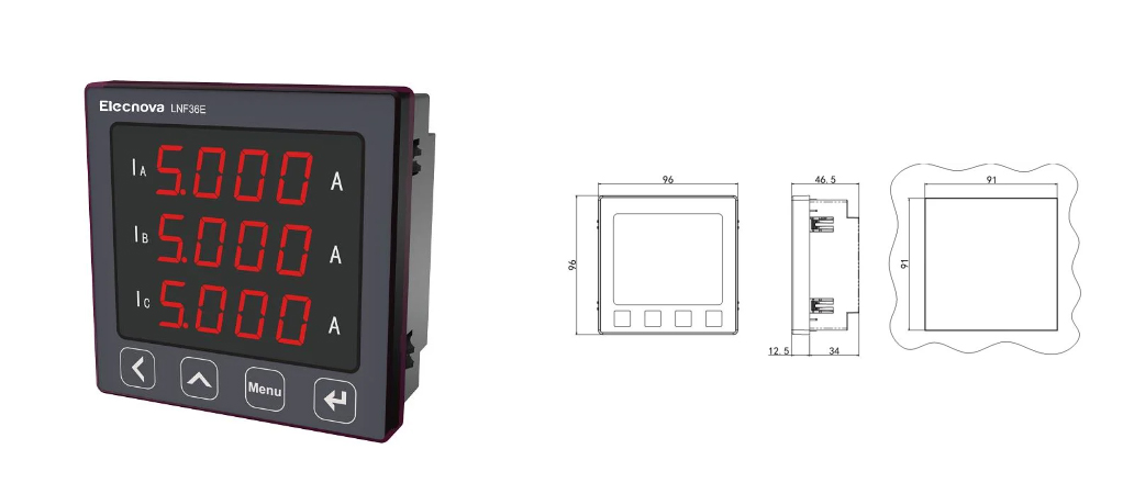 Factory Outlet UltraThin Design LED Display HighLevel Protection 3 Phase RS485 Interface Current Panel Mounted Ampere