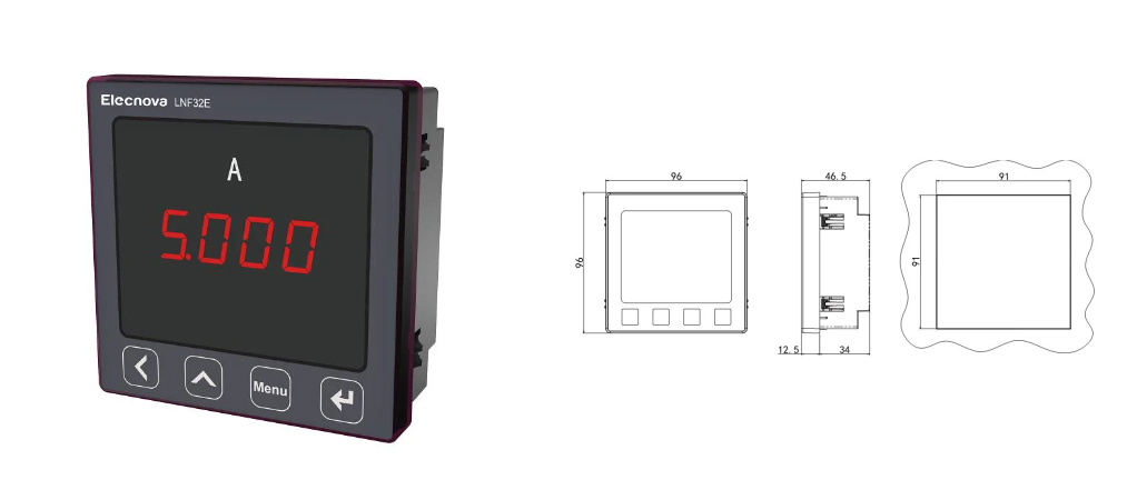 Super Cold Resistant Big LED Display Ultra Thin Design Single Phase Current Measuring Ampere Meter Panel Mounted Power M