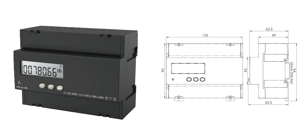 Good Quality 3p3w LCD Display RS485 Interface Multifunction Energy Meter