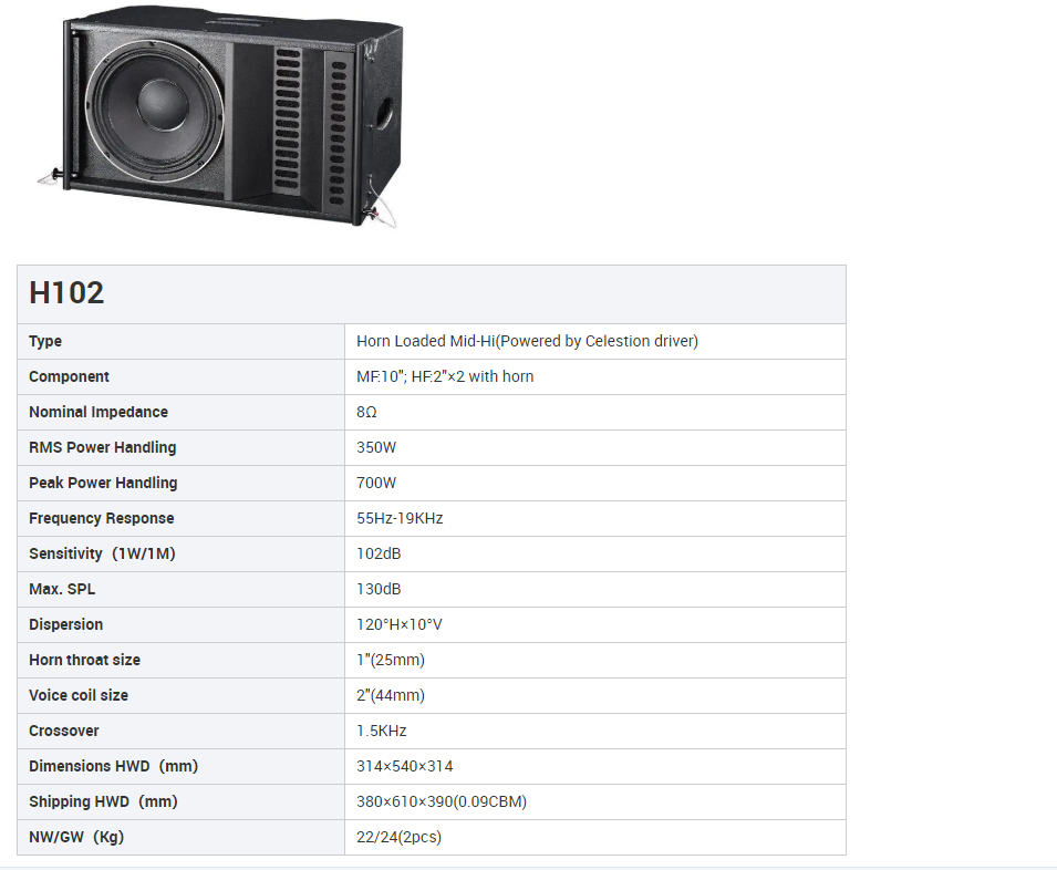 Tasso PA Sound System T2 Series Professional Audio Speaker Complete System Audio