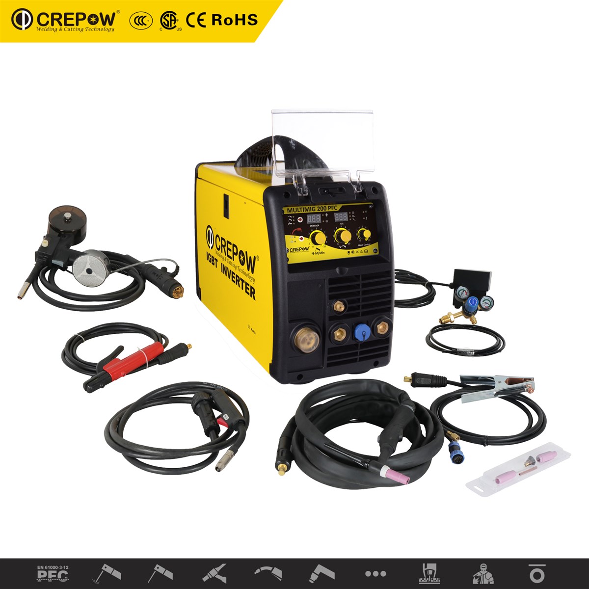 Crepow MULTIMIG200 PFC Inverter Multi Function MIGSTICKLIFT TIG with PFC