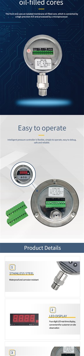 Intelligent digital pressure controller is widely used in water and electricity tap water petroleum chemical machine