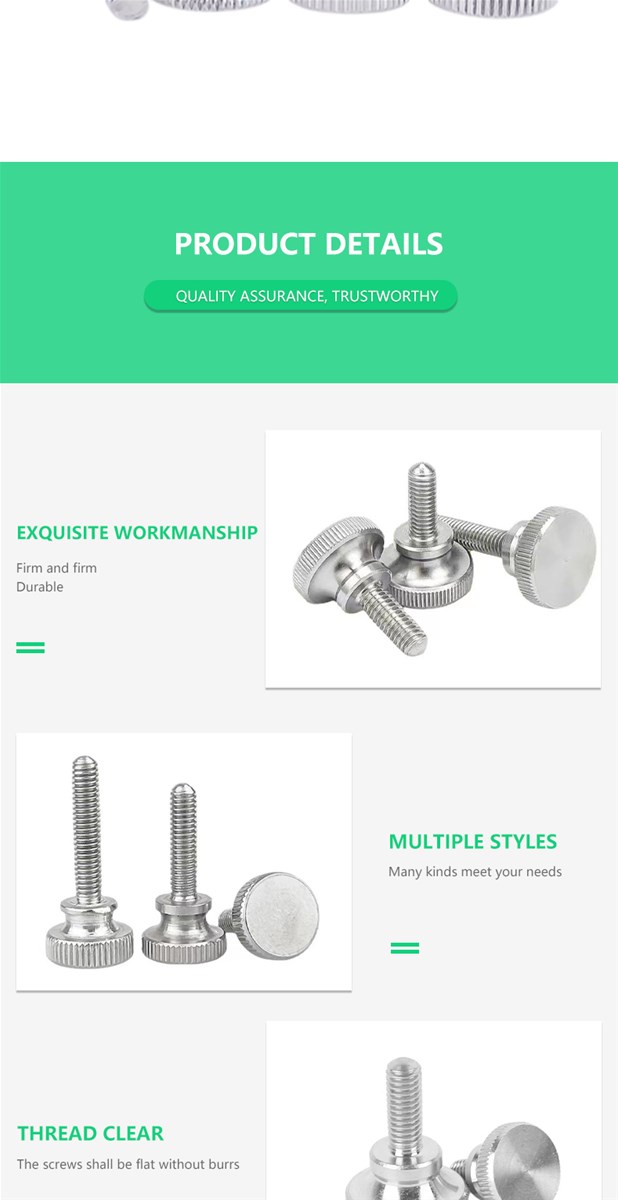 M4 straight handscrewed ringless screw