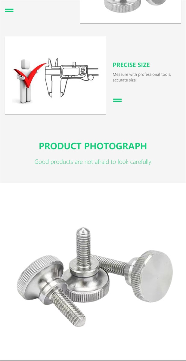 M4 straight handscrewed ringless screw
