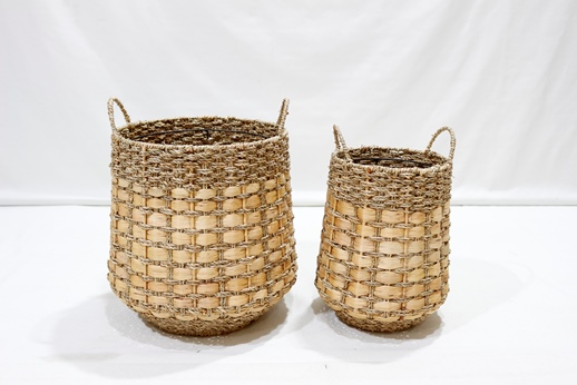 New Design Water Hyacinth Storage Basket-SD10520A-2NA