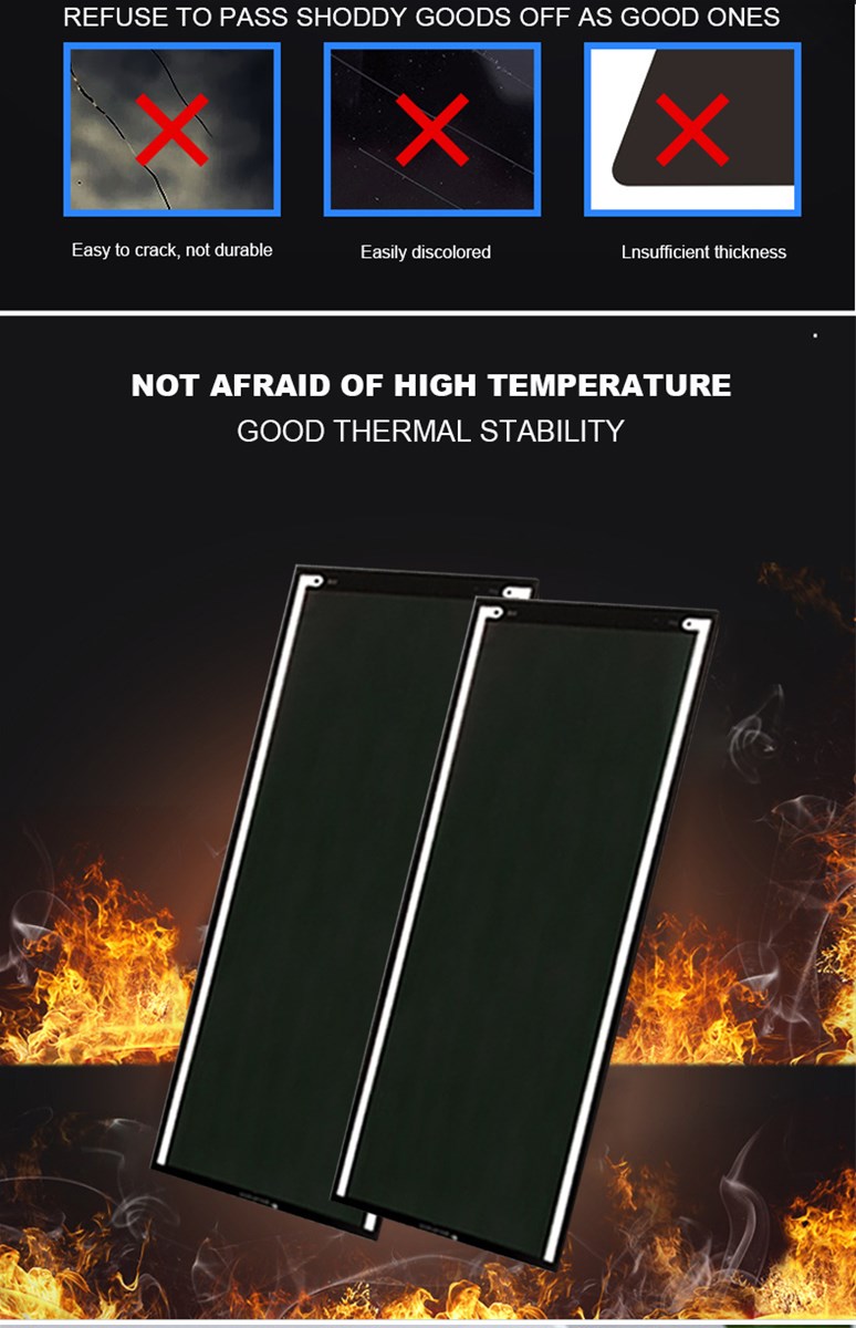 Black microcrystalline semiconductor heating glass 800x300x4mm