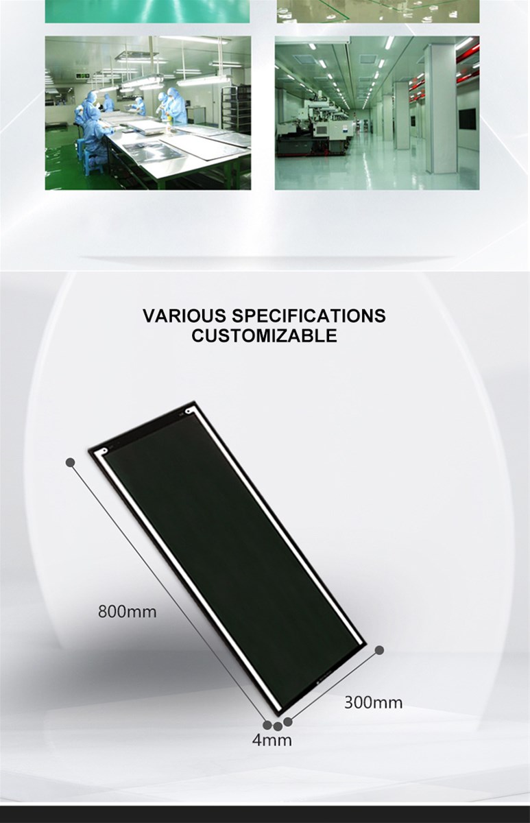 Black microcrystalline semiconductor heating glass 800x300x4mm