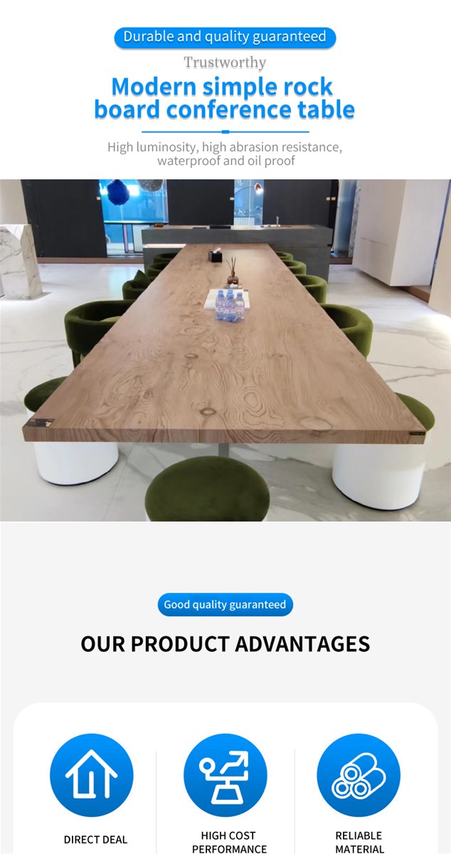 Modern simple rock board conference table