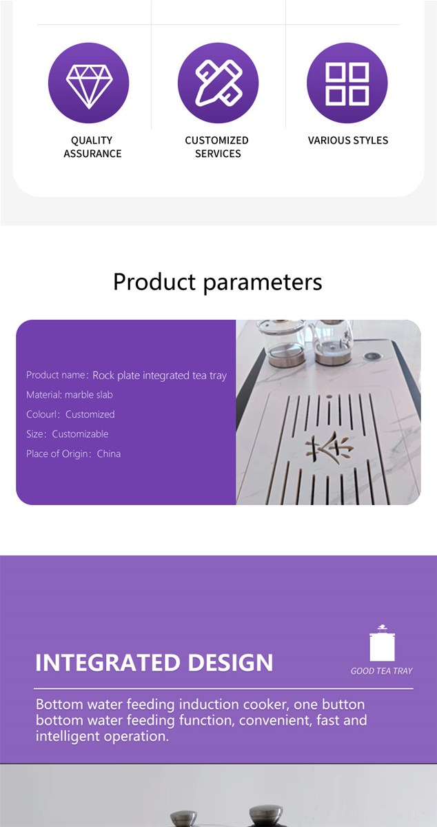 Rockplate integrated continuousgrain tea tray