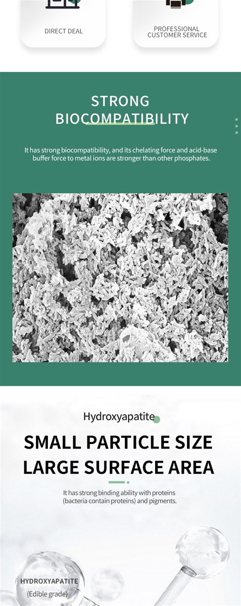 Foodgrade hydroxyapatite is white and odorless safe and edible with good calcium supplementation effect to ensure the