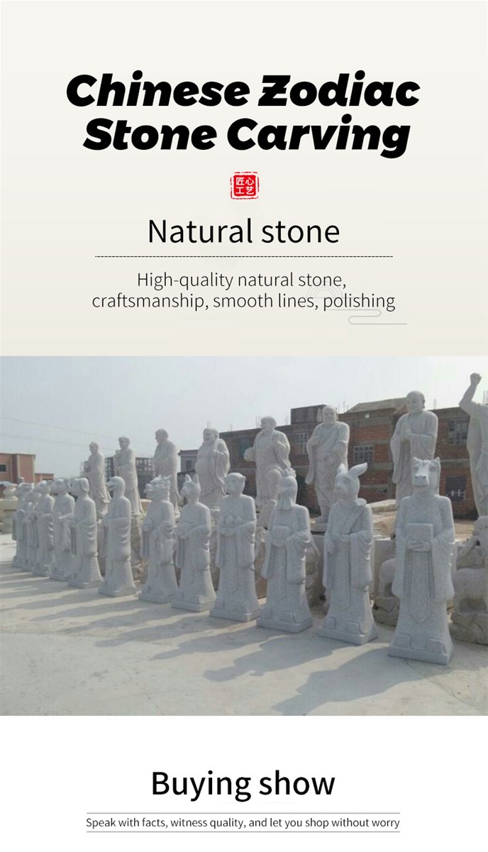 Stone sculptures of 12 zodiac statuescan be customized