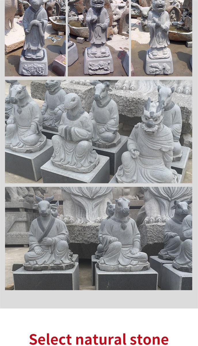 Stone sculptures of 12 zodiac statuescan be customized