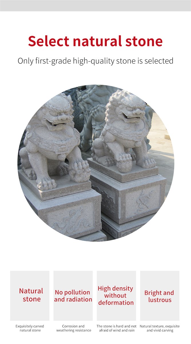 Beijing Lion Stone Carving customizable on demand