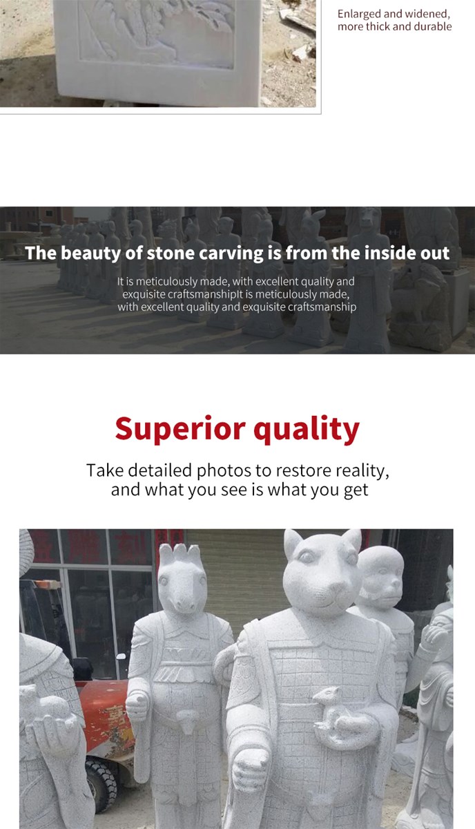 Stone sculptures of 12 zodiac statuescan be customized