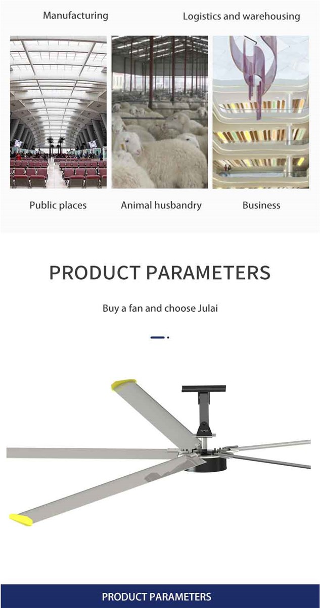 Julai 73m 24FT Industrial Ceiling Hvls EXPmsm Fan