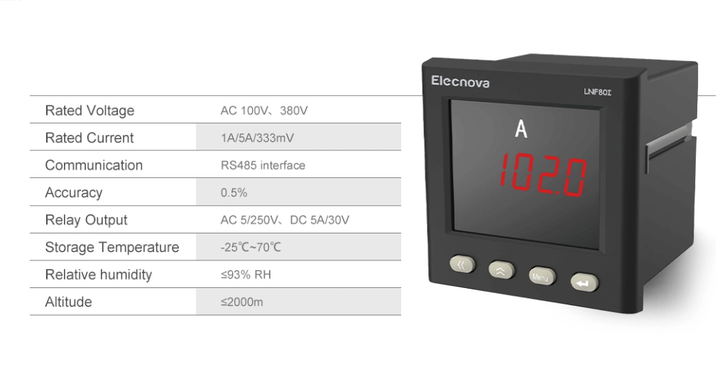 Factory Cheap Price LED Display SinglePhase Current RS485 Communication AC Current Meter Panel Ammeter Ampere Meter