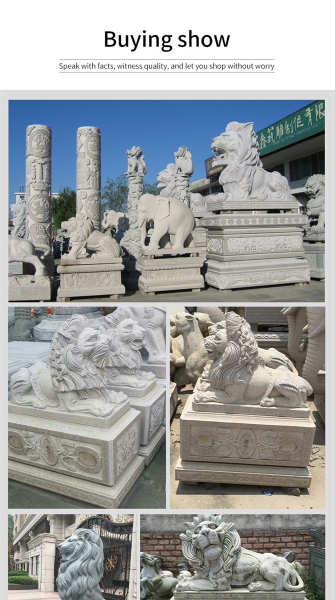 Granite Hong Kong dollar lion stone sculpture can be customized