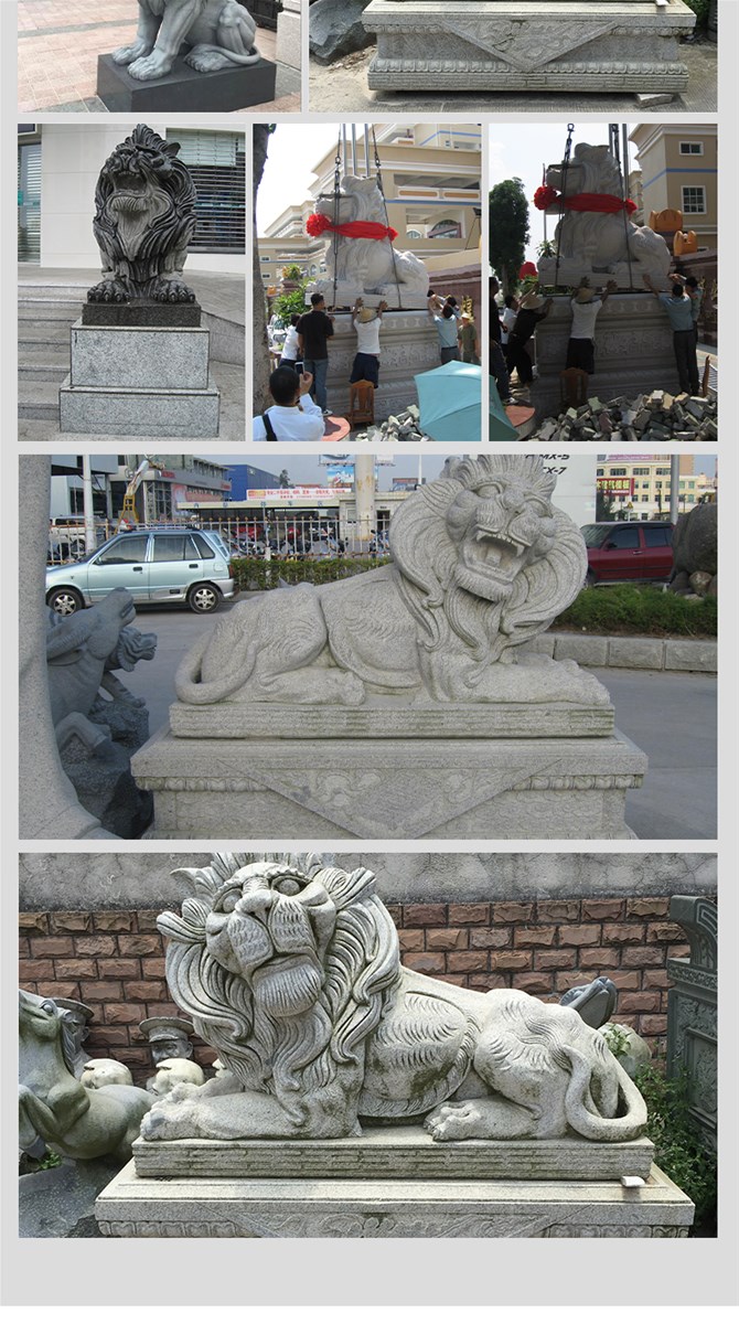 Granite Hong Kong dollar lion stone sculpture can be customized