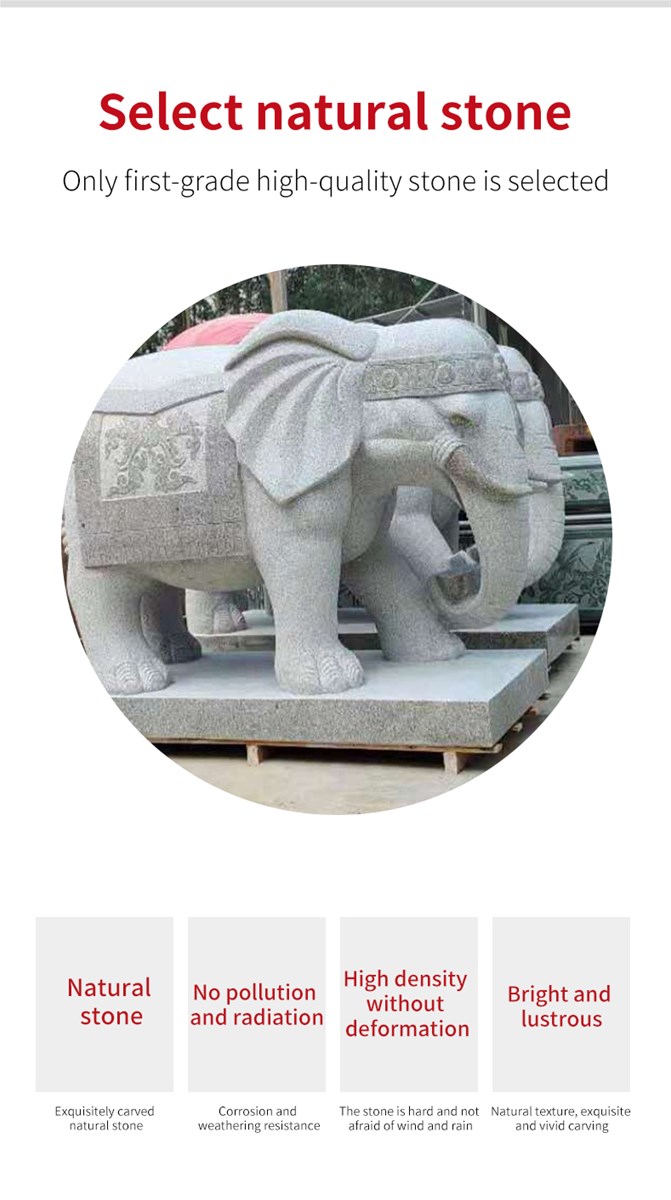 Granite elephant stone sculpture can be customized