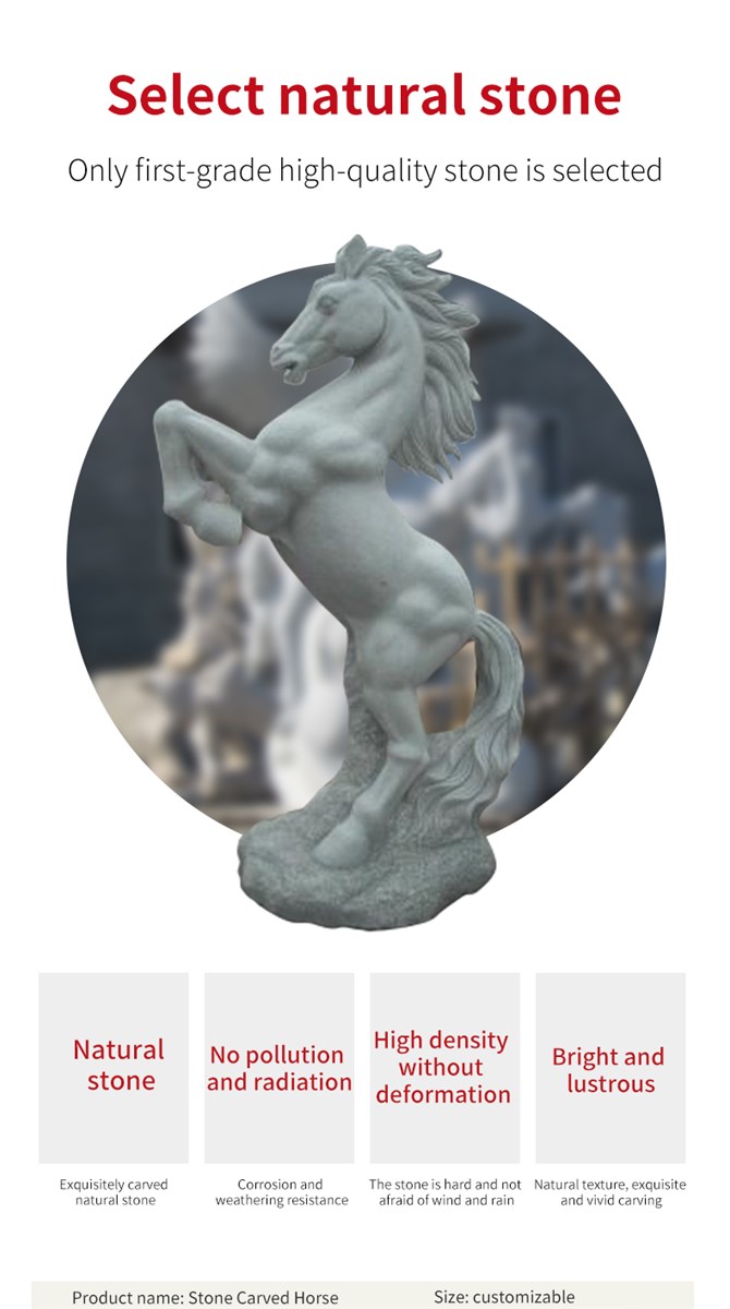 White horse stone sculpture can be customized