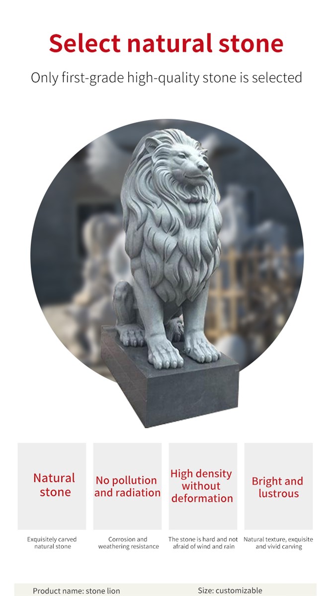 Granite Hong Kong dollar lion stone sculpture can be customized