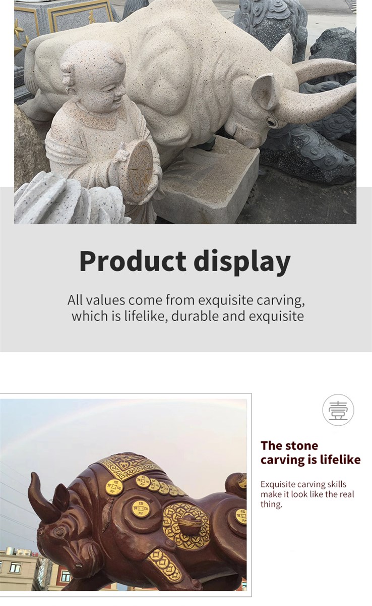 Granite bullfighting stone sculpture can be customized