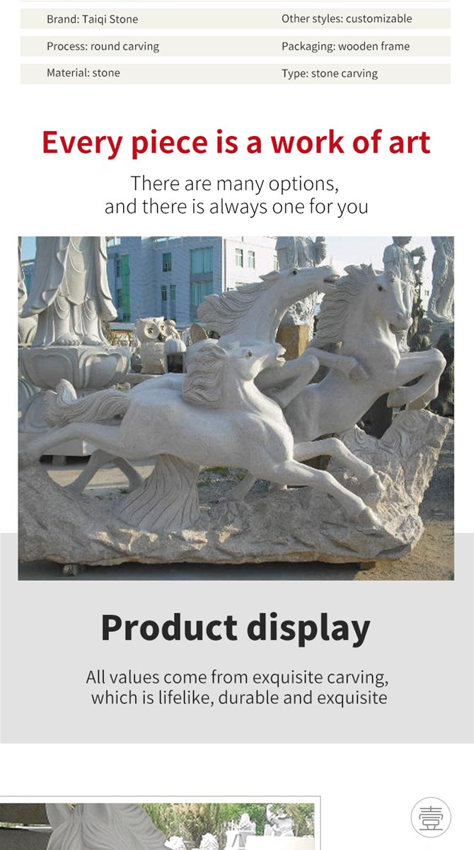 White horse stone sculpture can be customized