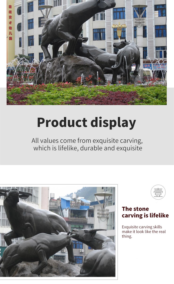 Buffalo sculpture group can be customized