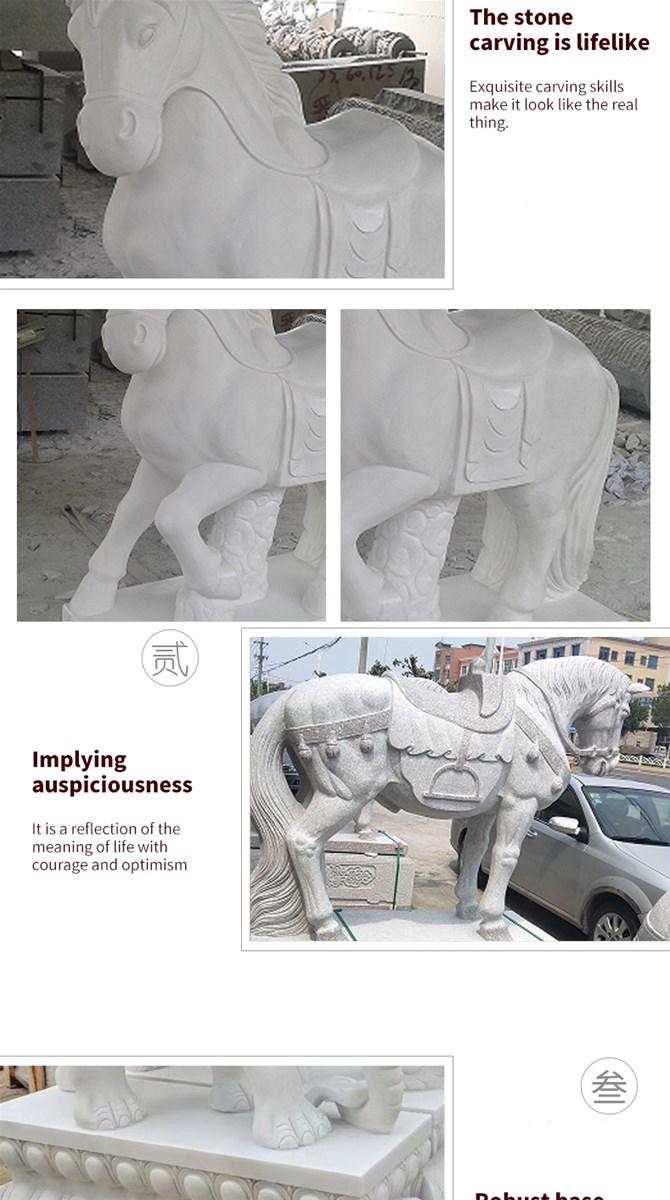 White horse stone sculpture can be customized