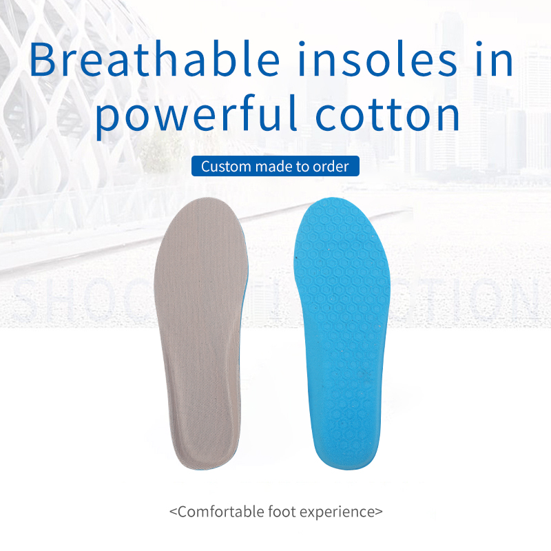 Powerful cotton breathable insoles support customization