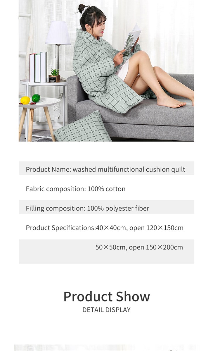 Washable multifunctional cushion quilt multisize selection